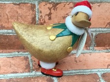 Dcuk  Christmas Elf Ducky Duck - Red hat & welly boots - Name  tinsel