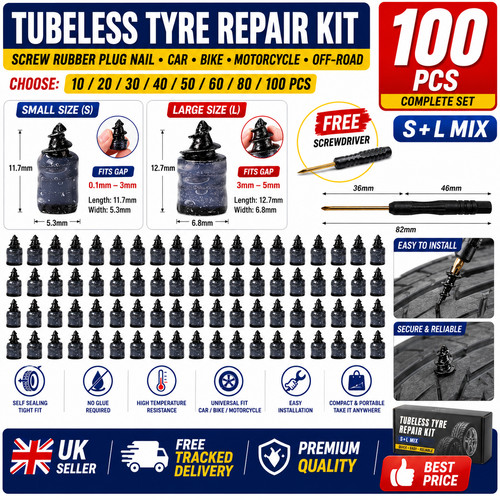 Tubeless tyre repair - tubeless, screw