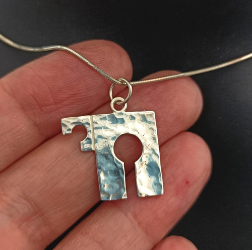 Modernist chai pendant silver - chai,