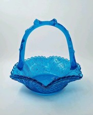 Blue Glass Victorian Basket