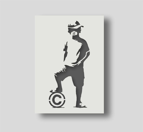 Banksy copyright boy stencil - copyright,