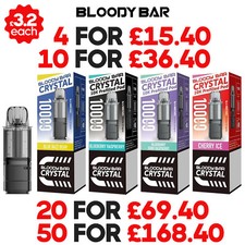 Bloody Bar Crystal Refill 10K Prefilled Pods | 20mg | Nic Salt | E-Cig | Re-Use