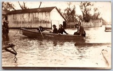 RPPC 1911 Flood Scene Women In