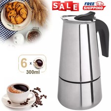 Coffee Percolator Pot Induction Stainless Steel Italian Espresso Maker 6 Cups