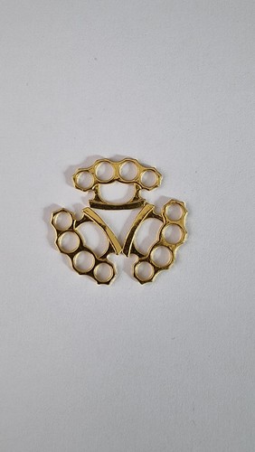 Gold knuckle duster pendant - gold,