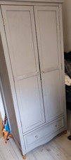 Wardrobe Bedroom Furniture pine 2 Door Drawers Bedroom Storage Hanging Clothes