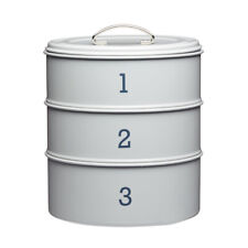 KITCHEN CRAFT LIVING NOSTALGIA 3 TIER CAKE TINS FRENCH GREY LN3TCTGRY