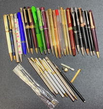Mixed Job Lot of 30 pens : Ballpoint/ Fountain Pens/ Pencils/parts/etc - n013