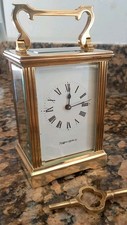 Antique Mechanical 8 Day Carriage Clock Mappin & Webb Brass Case Beval Glass Key