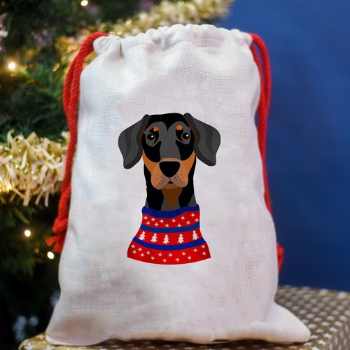 Large doberman christmas - large,