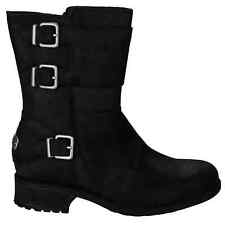UGG® AUSTRALIA WILCOX BLACK LEATHER BIKER BOOTS UK 4.5 EUR 37 USA 6 RRP £165