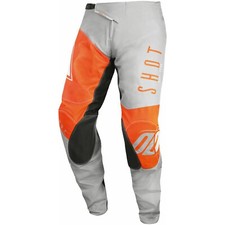 SHOT ALPHA MOTOCROSS PANTS GREY/ORANGE ENDURO TRIALS BMX SIZE 32 ONLY