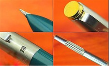 Silver and green fountain pen