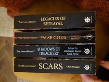 X4 The Horus Heresy Warhammer books including Legacies of Betrayal, False Gods,
