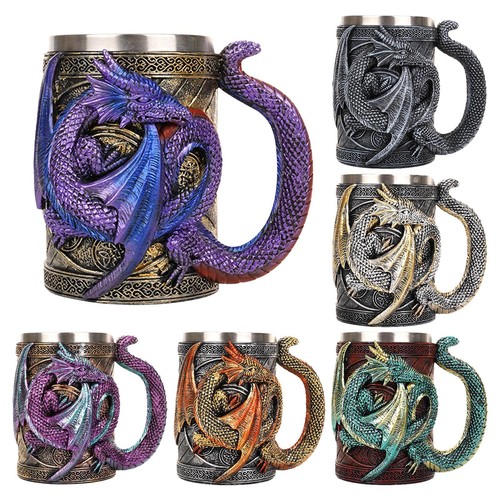 Medieval dragon beer - 3d, mug