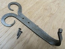 Rustic iron blacksmith hook wrought iron vintage coat hook hanger farmhouse