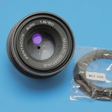 Pentacon 50mm f1.8 M42 screw mount slr camera prime lens + Canon EOS EF adapter