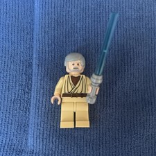 Lego Mini Figure Star Wars Obi-Wan Kenobi Old Ben + Lightsaber