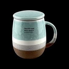 New CREATIVE HOME Reactive Glaze Mug with Infuser Mesh Filter and Lid , PORTUGAL