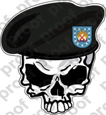 STICKER U S ARMY BERET UNIT 10TH MOUNTAIN SKULL