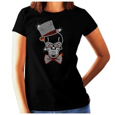 Womens Skull & Hat Rhinestone