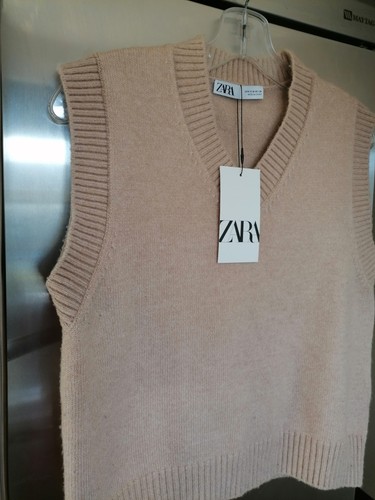 Zara women beige neck tank - women's,