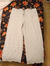 M&S Cream Linen Trousers Size