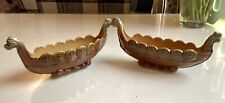 Pair Vintage Wade Porcelain Viking Ship Longboat 1970s VGC