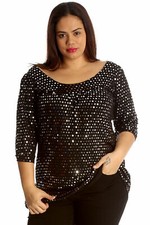 Womens Smock Top Plus Size Dot