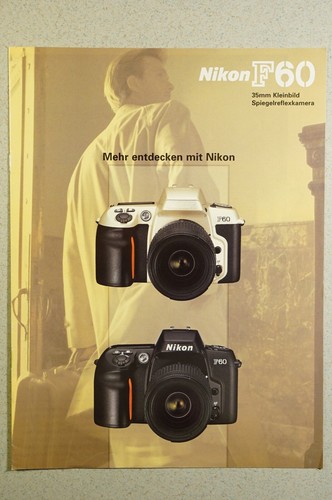 Nikon f60 slr brochure - nikon, a4,