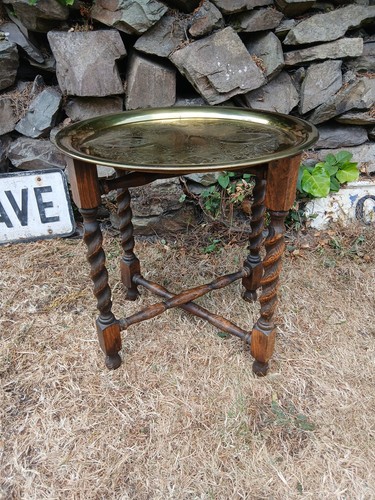 Vintage brass tray - brass, topped