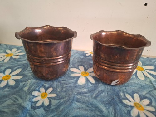 Fluted copper small - , planter