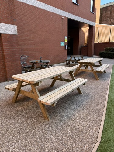 Wooden picnic bench table - wooden,
