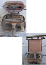 ANTIQUE CAST IRON CLAD LAMP