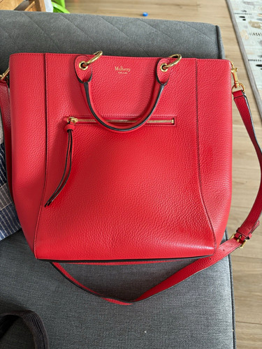 Mulberry red pebbled leather - red,