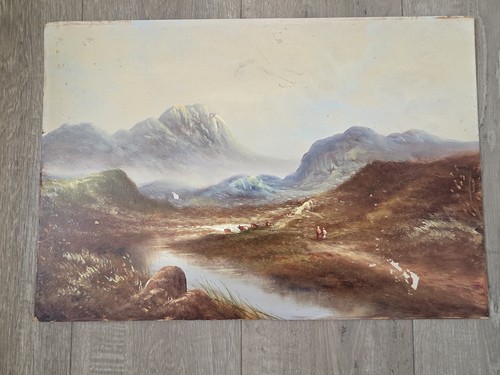 Antique 19thc oil painting - oil,