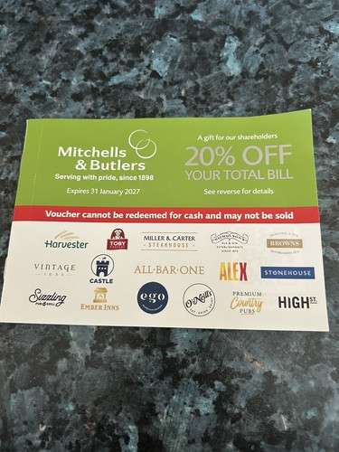 Mitchells butlers 20 - &,