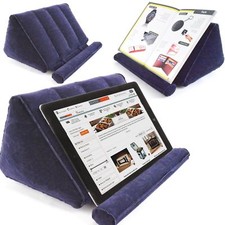 Inflatable Book Holder Travel Tablet Stand Bed Reading Rest Foldable Dark Blue