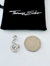 Thomas Sabo Sterling Silver Pendant Moon and Star. Genuine New in Package.