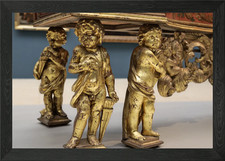 Gold Cherub Table Legs Framed Wall Art Poster Canvas Print Picture