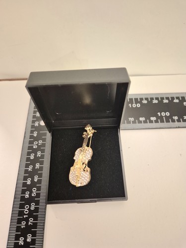 Brooch violin clear - violin,
