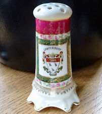 antique vintage hat pin stand holder vanity ceramic Canterbury & flower design