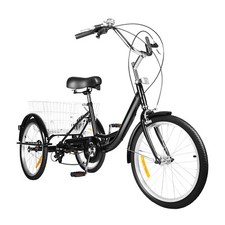 20" Adult Tricycle 3 Wheel 8 Speed Trike Cruise Bicycle Bike + Shopping Basket