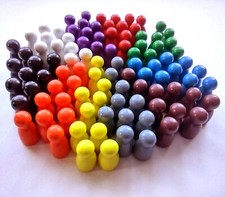 10 Wooden Coloured Pawns 25mm