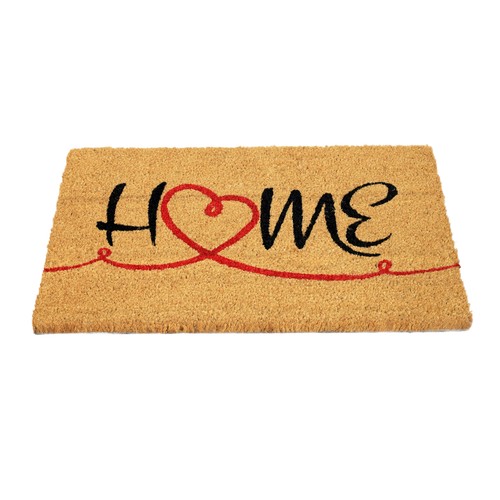 Coir door mat home heart - door,