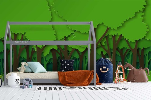 Paper art forest - 3d,