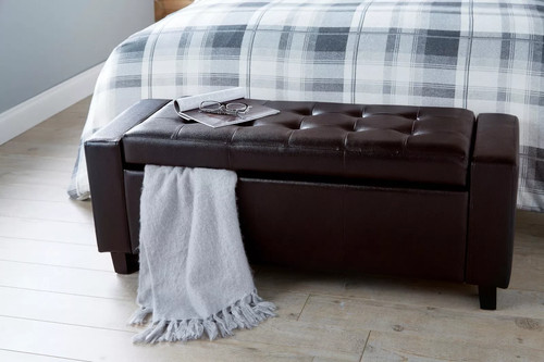 Brown ottoman seat - ottoman, bench