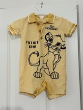 Disney Baby The Lion King “Future King” Yellow Romper 3–6 Months George