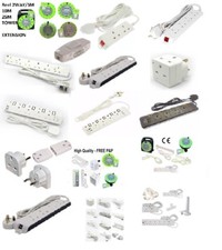 Extension Lead Cable Electric Plug Socket UK Mains Power 1 2 3 4 6 8 10 Gang Way