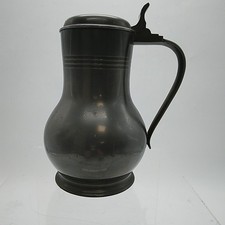 Vintage Pewter Tankard/Stein with Hinged Lid 17cm Tall 800ml Capacity Hallmarked
